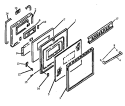 OVEN DOOR ASSY Diagram and Parts List for CAR2T661WW P1142621NWW Amana Range