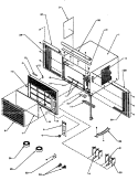 FRONT & OUTER CASE ASSY Diagram and Parts List for C102B P1184103R Amana Air Conditioner