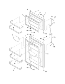Doors Diagram and Parts List for CRT185LW9  Crosley Refrigerator