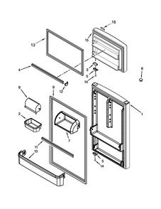 Door Parts Diagram and Parts List for M8RXNGMBW00  Maytag Refrigerator