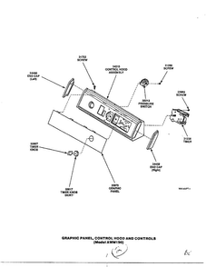 Graphic Panel/control  Hood And Controls Diagram and Parts List for 6497-LW-9203  Amana Washer