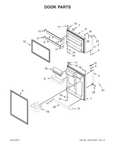 Part Location Diagram of W10647954 Whirlpool HANDLE