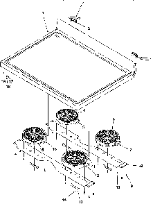 Main Top Diagram and Parts List for ARHC8700WW-P114267  Amana Range