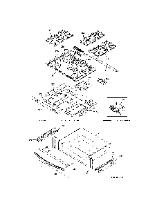 Top/Drawer Diagram and Parts List for 79032673610  Kenmore Range