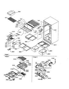 Interior Cabinet/drain Block Diagram and Parts List for TX18VE-P1301702WE  Amana Refrigerator