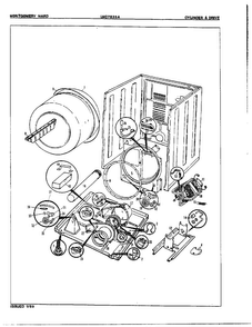 Cylinder And Drive Diagram and Parts List for 7834A REV E Norge Dryer