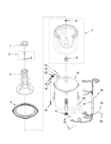 Basket And Tub Parts Diagram and Parts List for NTW4650YQ0  Amana Washer