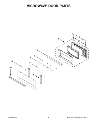 Microwave Door Parts Diagram and Parts List for JMC2427IM02  Maytag Microwave