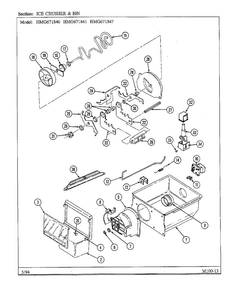 Ice Crusher And Bin Diagram and Parts List for 671840  Admiral Refrigerator