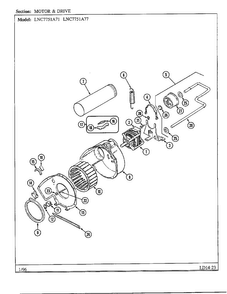 Motor And Drive Diagram and Parts List for 7751A77  Norge Dryer