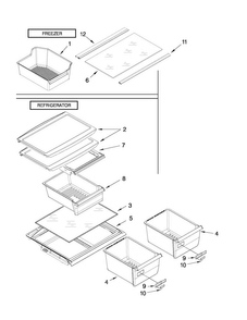 Shelf Parts Diagram and Parts List for M8RXEGMAB00  Maytag Refrigerator