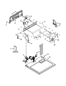 Top And Console Parts Diagram and Parts List for 4KMEDC100BQ0  Amana Dryer
