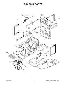 Chassis Parts Diagram and Parts List for MER6600FW6  Maytag Range
