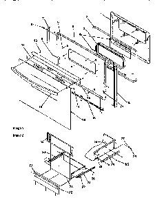 Oven Door And Storage Door Diagram and Parts List for ARG7200W-P1143329NW  Amana Range