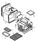 OVEN ASSY Diagram and Parts List for RSF3400UWG P1141222NWG Amana Range