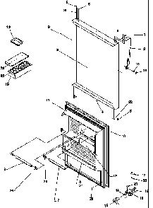 Refrigerator Door Diagram and Parts List for GTA18B2L-P1192602WL  Amana Refrigerator