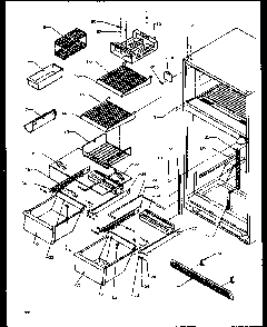Cabinet Shelving Diagram and Parts List for TG18R2L-P1158305WL  Amana Refrigerator