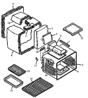 OVEN ASSY Diagram and Parts List for AGS780E P1168601E Amana Range