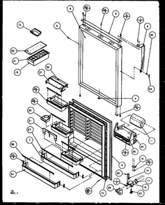 Refrigerator Door Diagram and Parts List for TG18RBL-P1158302WL  Amana Refrigerator