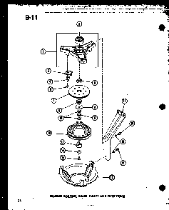 Bearing Housing Diagram and Parts List for TAA800 P75751-7W Amana Dryer