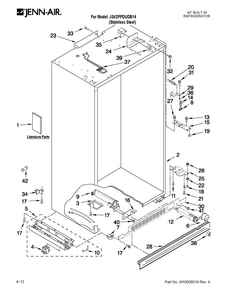 Cabinet Parts Diagram and Parts List for JS42PPDUDB14  Jenn-Air Refrigerator