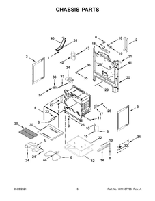 Chassis Parts Diagram and Parts List for MER6600FB3  Maytag Range