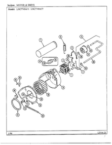 Motor And Drive Diagram and Parts List for LNC7749A77  Maytag Dryer