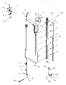 Door Hinge And Trim Diagram and Parts List for SRDE27S3W-P1190601WW  Amana Refrigerator