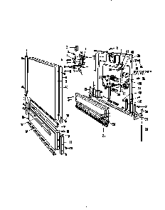 Door Details Diagram and Parts List for DCR-225-1C-OM  Caloric Dishwasher