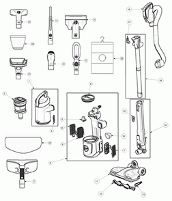 Diagram Diagram and Parts List for UH73550  Hoover Upright Vacuum