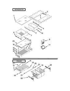 Shelf Parts Diagram and Parts List for MFW2055YEW00  Maytag Refrigerator
