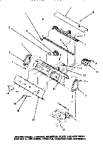 Graphic Panel, Control Mounting Plate & Controls Diagram and Parts List for LW8463W2 PLW8463W2A Amana Washer