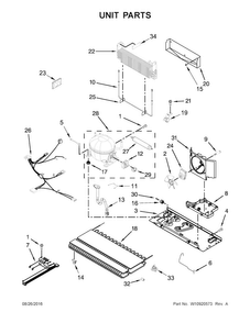 Unit Parts Diagram and Parts List for MBF1958FEB00  Maytag Refrigerator