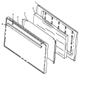 OVEN DOOR ASSY Diagram and Parts List for SNE26ZZ P1142455N W Amana Cooktop