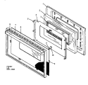 OVEN DOOR ASSY Diagram and Parts List for SNE26CB P1142425NW,L Amana Range