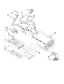 Dispenser Parts Diagram and Parts List for NFW7300WW01  Amana Washer