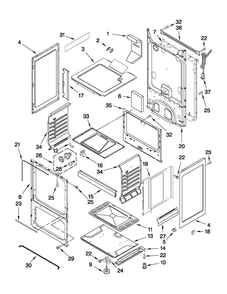 Chassis Parts Diagram and Parts List for AGG222VDB1  Amana Range