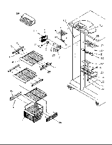 Freezer Shelving And Refrigerator Light Diagram and Parts List for SXD22S2E-P1190416WE  Amana Refrigerator