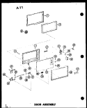 DOOR ASSY Diagram and Parts List for RC14T P7382408M Amana Microwave