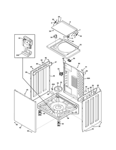 Lower Cabinet/top Diagram and Parts List for CLCE500MW1  Crosley Washer Dryer Combo