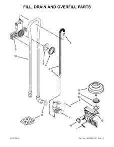 Fill, Drain And Overfill Parts Diagram and Parts List for MDB8969SDE0  Maytag Dishwasher