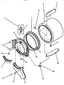 FR BLKHD, AIR DUCT, FELT SEAL & CYLINDER Diagram and Parts List for AE3413  Speed Queen Dryer