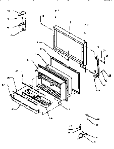 Freezer Door Diagram and Parts List for TXI22R2-P1168014W  Amana Refrigerator