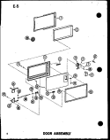 DOOR ASSY Diagram and Parts List for RC-14TD P7575003M Amana Microwave