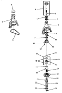 MAIN BEARING ASSY Diagram and Parts List for DA1040  Speed Queen Washer
