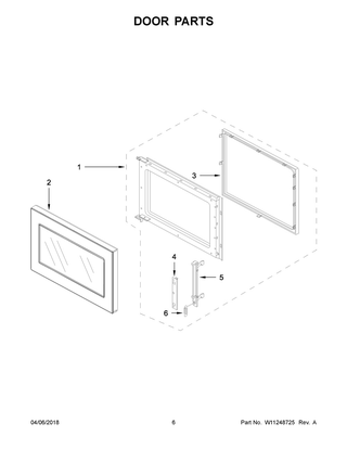 Door Parts Diagram and Parts List for JMC3415ES01  Maytag Microwave