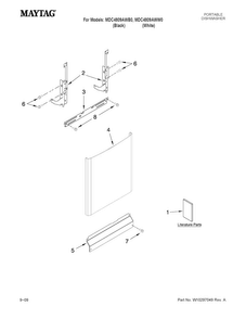 Door And Panel Parts Diagram and Parts List for MDC4809AWB0  Maytag Dishwasher
