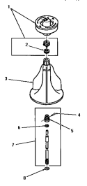 AGITATOR, SHAFT & FABRIC SOFTENER DISP Diagram and Parts List for DA3500  Speed Queen Washer