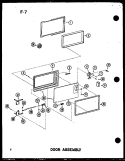 DOOR ASSY Diagram and Parts List for RC-10SD P7575002M Amana Microwave