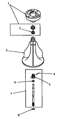 AGITATOR, SHAFT & FABRIC SOFTENER DISP Diagram and Parts List for DA6111  Speed Queen Washer